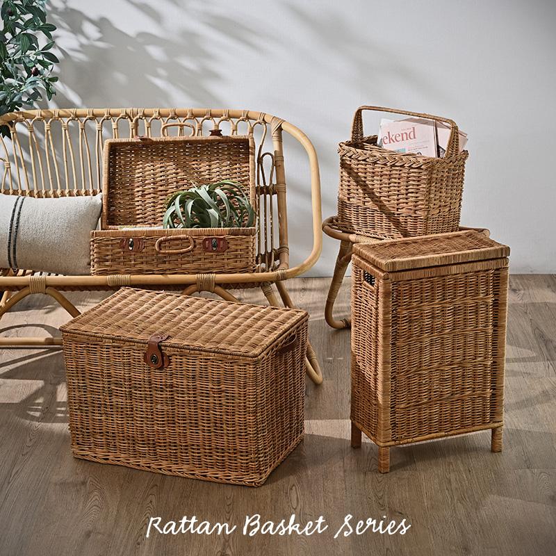 マガジンラック ラタンバスケット 籐かご スリッパラック おしゃれ