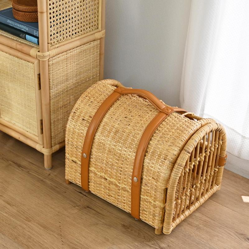 ペットキャリー おしゃれ ラタン バスケット ナチュラル 北欧 GK109N