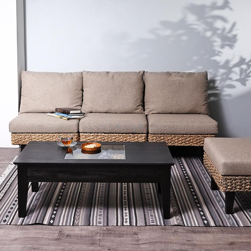 アジアン家具 ソファー 4点セット 3人掛け 3人用 ウォーターヒヤシンス