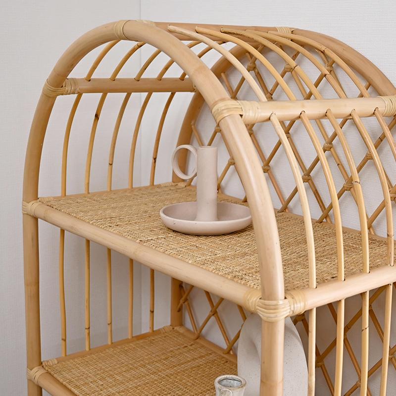 オープンラック 棚 4段 おしゃれ ラタン アジアン 北欧 家具