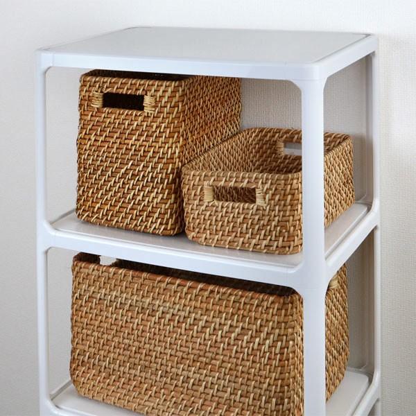 収納ボックス 縦型 ラタン 籐製 1／2サイズ 幅17×奥行26×高さ24cm