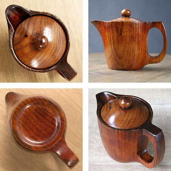 急須 一体型 漆 木製 ティーポット 天然木 食器 （ 木製ポット 漆塗り