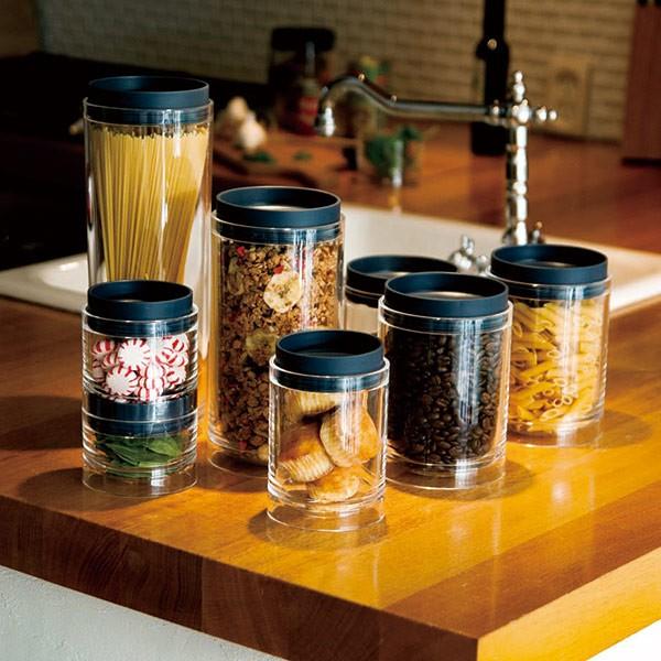 保存容器 650ml スタッキングキャニスター 丸型 樹脂製