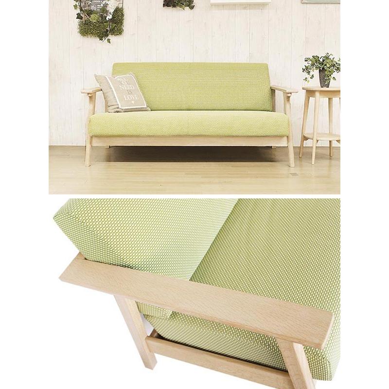 ソファ 2.5人掛け 北欧風 天然木フレーム オーク材 幅163cm （ 開梱