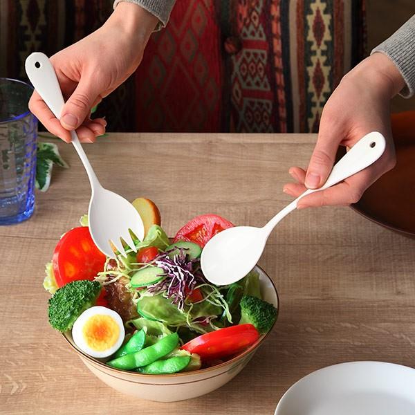 サラダフォーク ブラン blanc ステンレス製 フォーク ホーロー 日本製