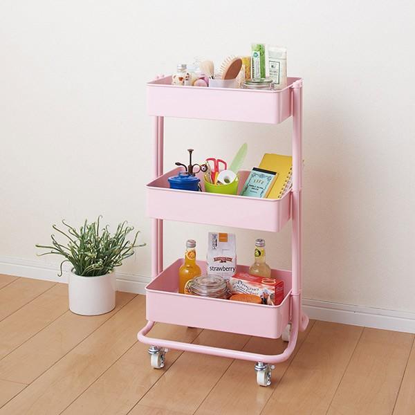 ラック ワゴン 3段 ローリングカート キッチンワゴン スチール製