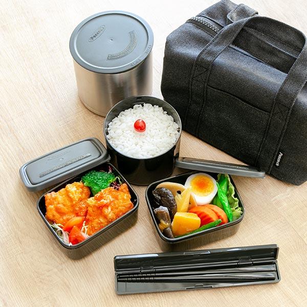 弁当箱 保温弁当箱 ステンレスランチジャー 横型 ランチバッグ付き