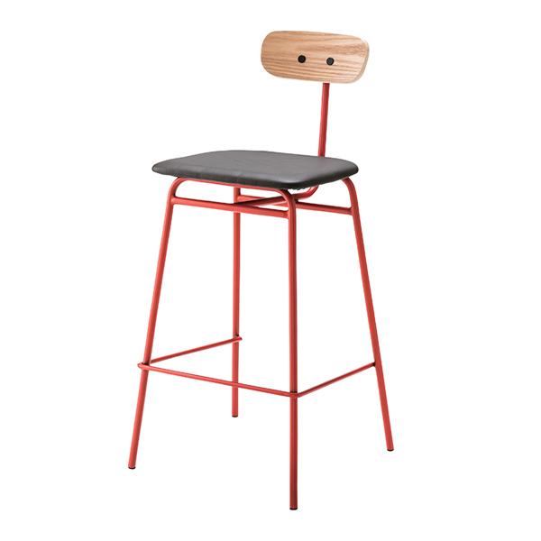 ハイチェア 座面高65cm スチール ソフトレザー スツール カウンター