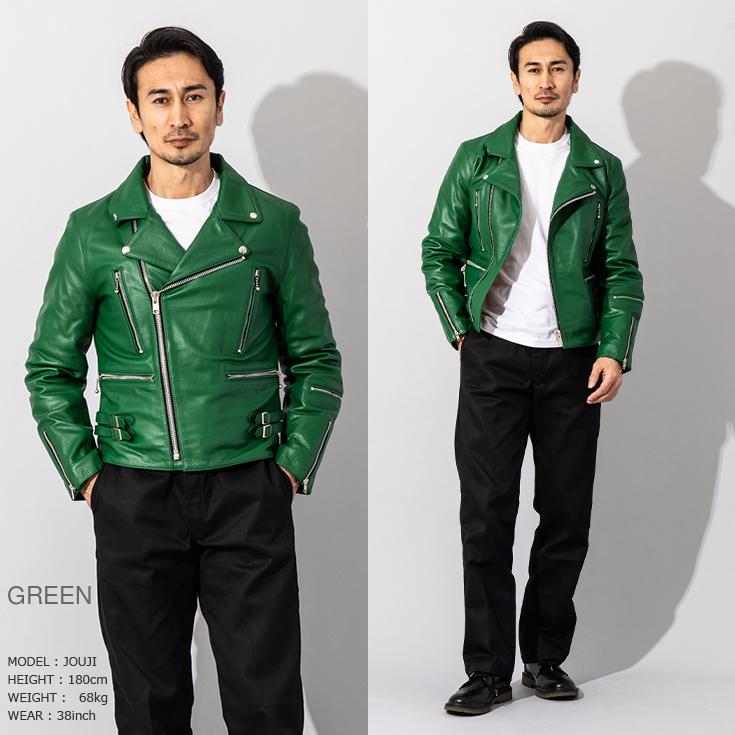 Horn Works 本革 UKタイプ ダブルライダースジャケット メンズ ホーン