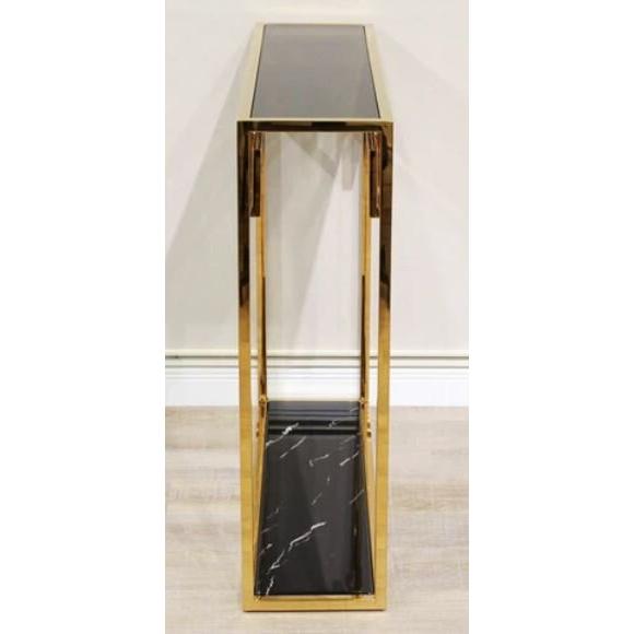 輸入家具 コンソール モダン シンプル 大理石 ゴールド ガラストップ