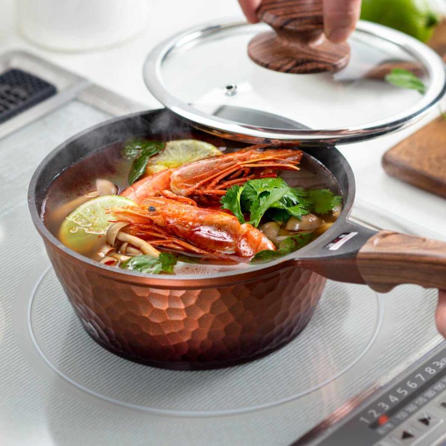 谷口金属工業 片手鍋 18cm IH対応 槌目鍋 （ ガス火対応 片手なべ 金属