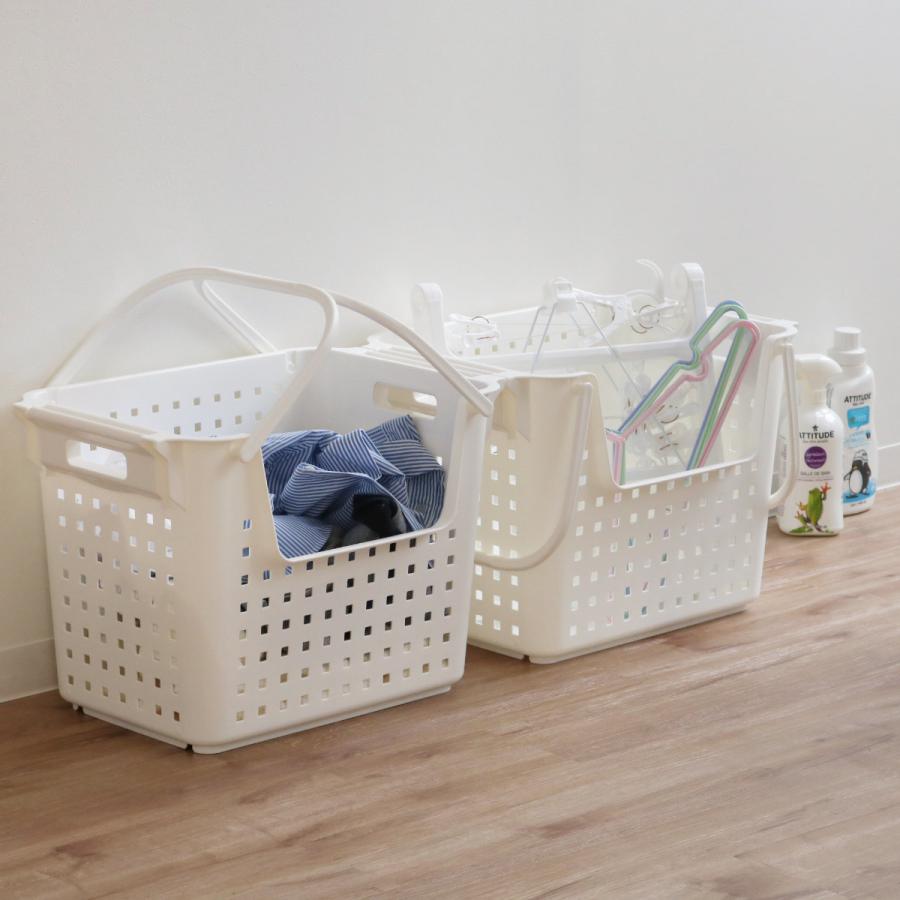 バスケット 積み重ねワイドバスケット ランドリーバスケット