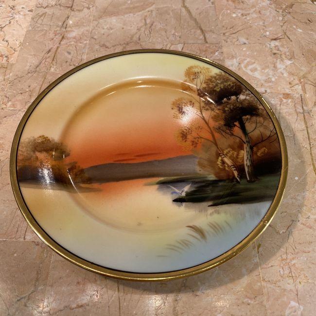 ノリタケ オールドノリタケ 風景画 プレート ハンドペイント