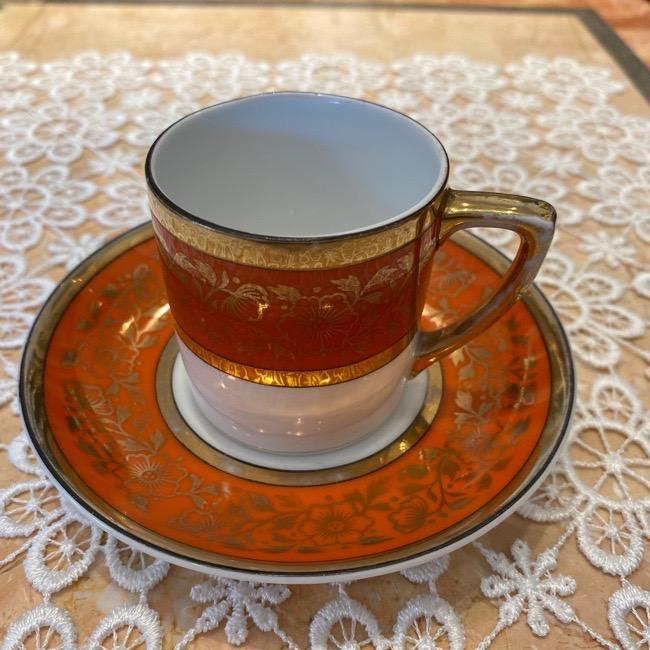 ノリタケ オールドノリタケ 東洋陶器 コクラ印 オレンジ 金彩花模様