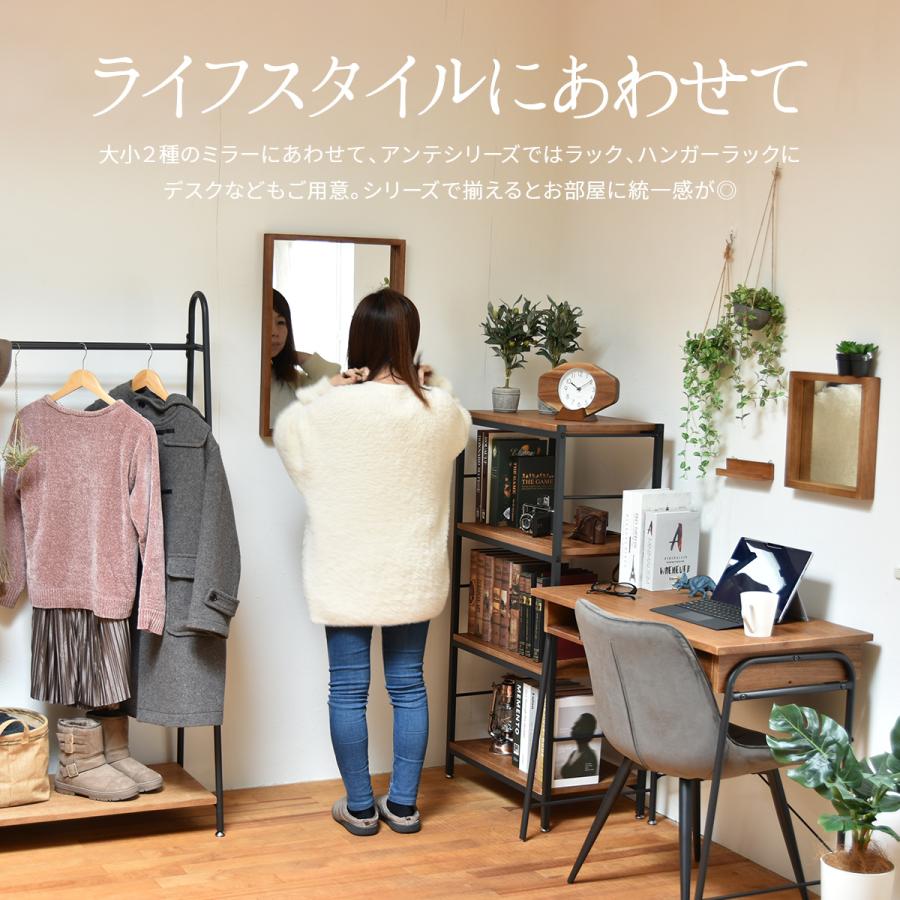 鏡 壁掛け ミラー 木製 おしゃれ 北欧 ウォールミラー アンティーク