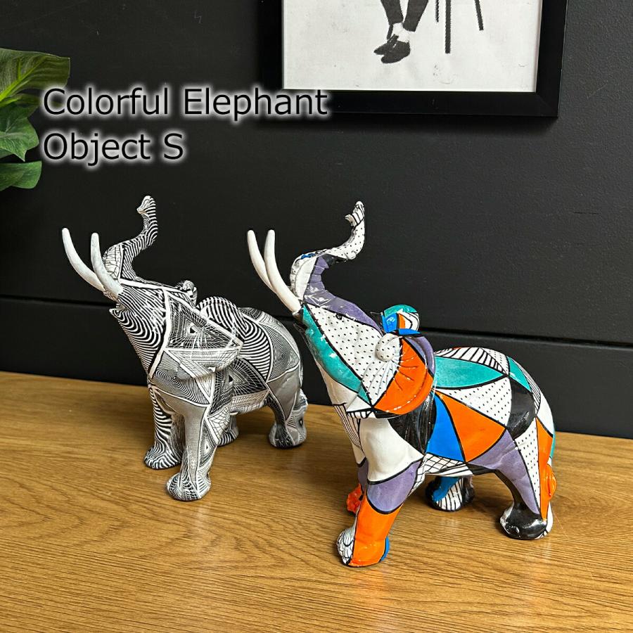 置き物 オブジェ 玄関 インテリア 雑貨 樹脂 象 ぞう ゾウ モノトーン