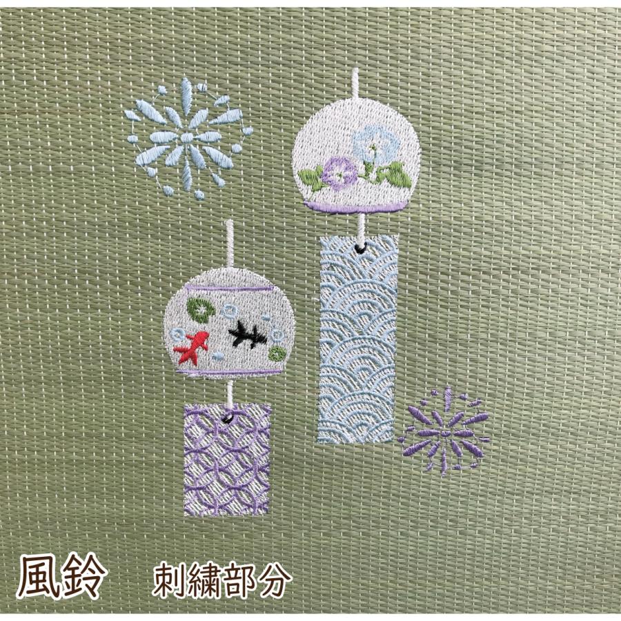 い草 座布団 クッション 55×55 綿入り 刺繍 高級 おしゃれ 夏 天然