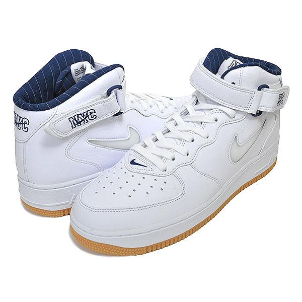 エア フォース 1 NIKE AIR FORCE MID QS NYC white/white-midnight