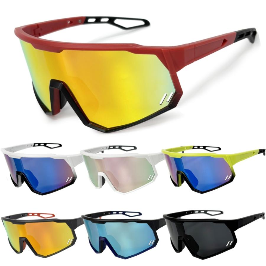 スポーツサングラス ケース付 偏光レンズ ミラーレンズ 偏光サングラス