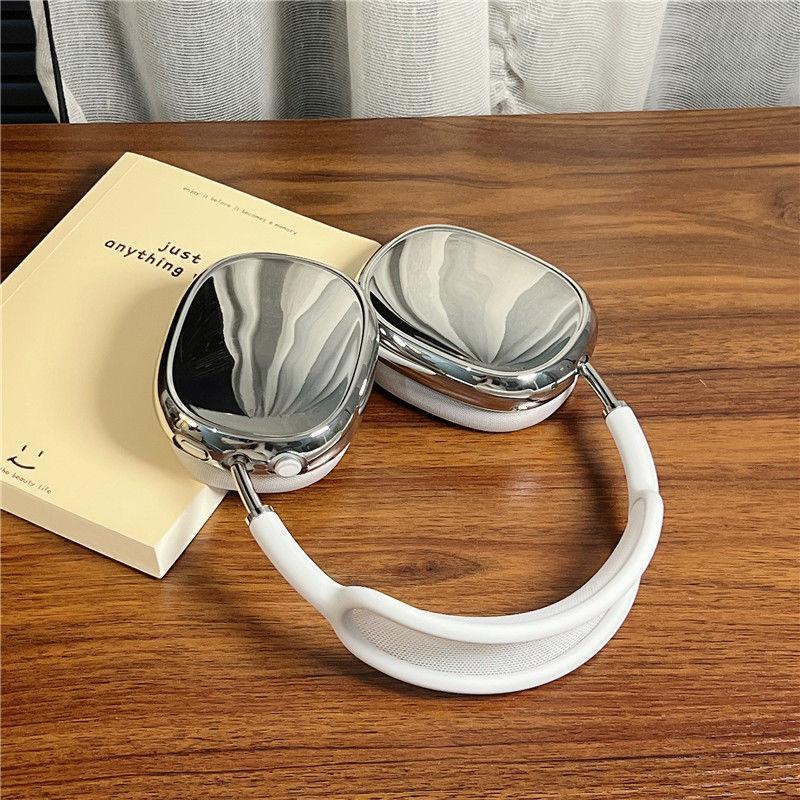 AirPods Max 金属 シルバー ケース カバー シリコン イヤーカップ 保護