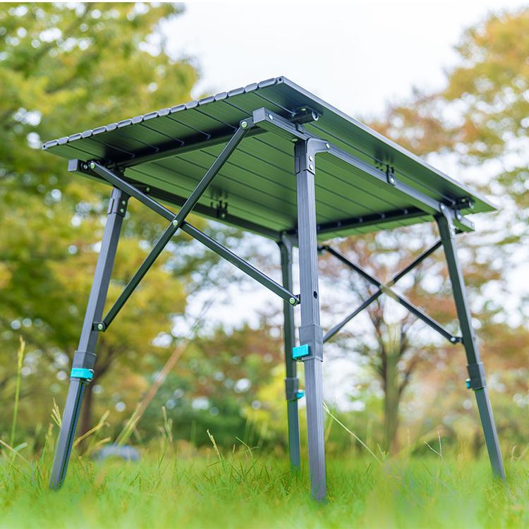 アウトドアテーブル 折りたたみ キャンプ アルミ ロール 90cm×52cm 高