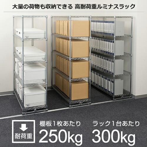 Luminous スチールラック スライドレールユニット 幅180cm 4段