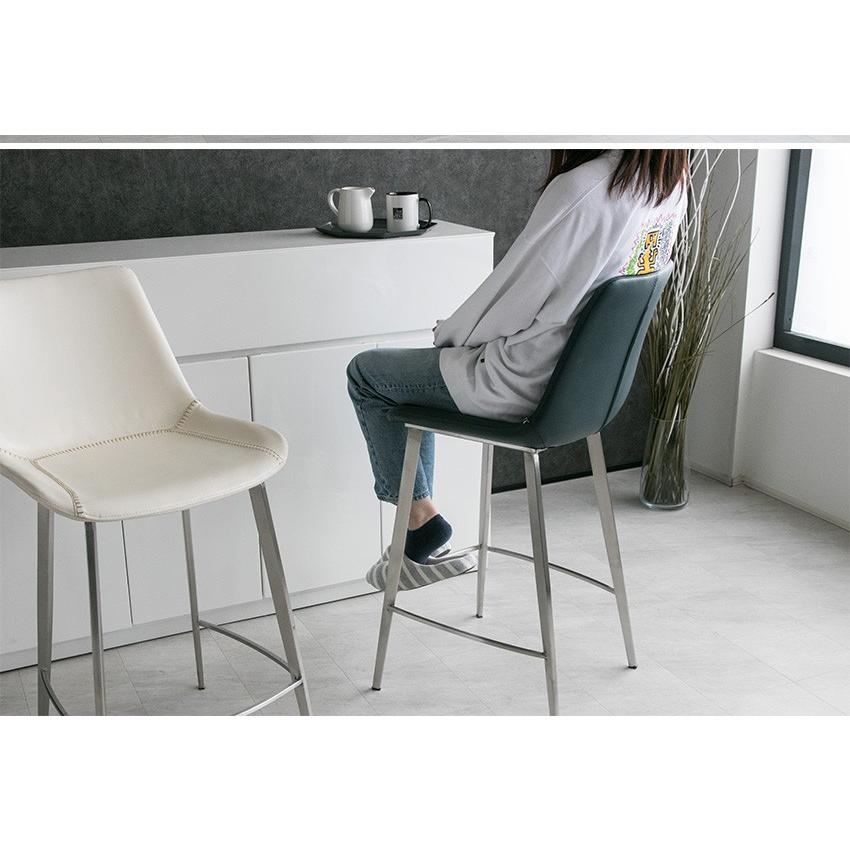 カウンターチェアー 背もたれ付き 北欧 おしゃれ レザー カウンター