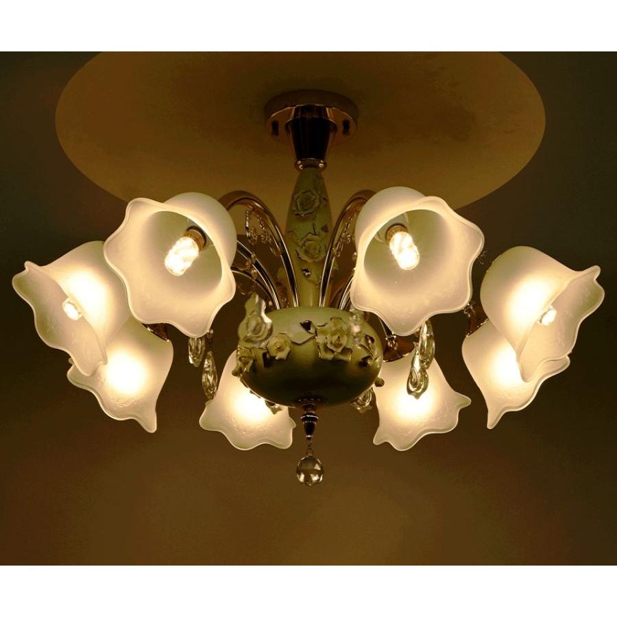 LED付き シャンデリア アンティーク 送料無料 照明器具 調光対応