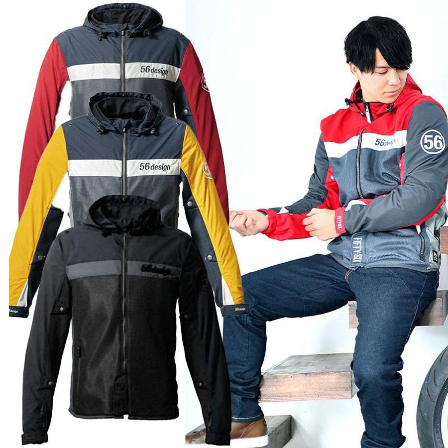 56デザイン ジャケット ハーフ メッシュ パーカー エヴォ 24 バイク