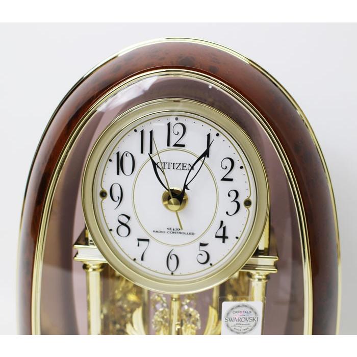 CITIZEN（シチズン） メロディ付電波置き時計 メロディ12曲 茶 木目