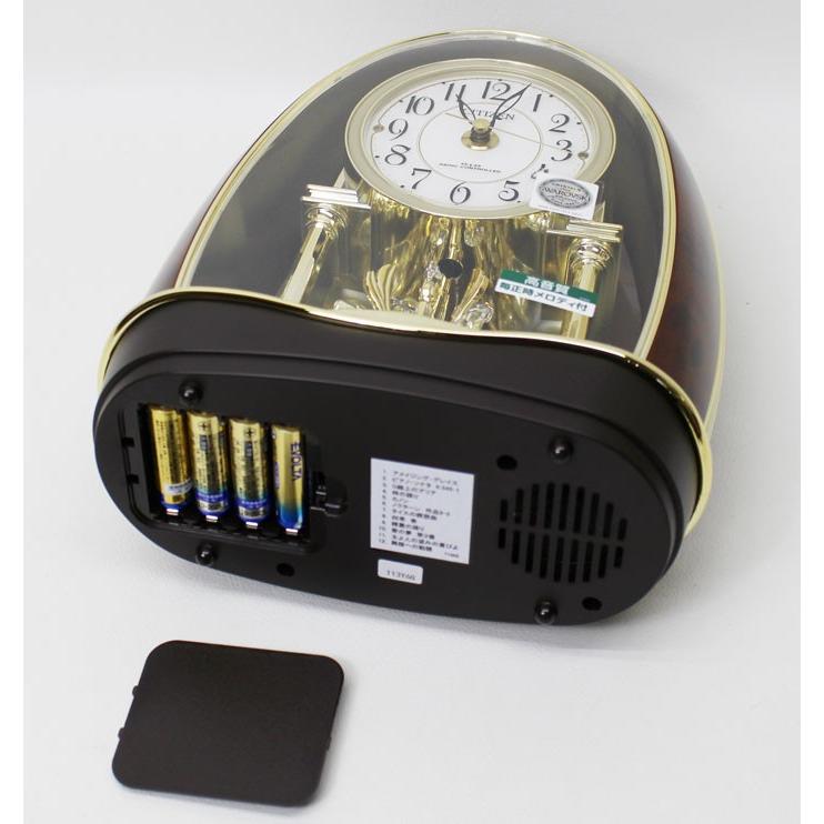 CITIZEN（シチズン） メロディ付電波置き時計 メロディ12曲 茶 木目