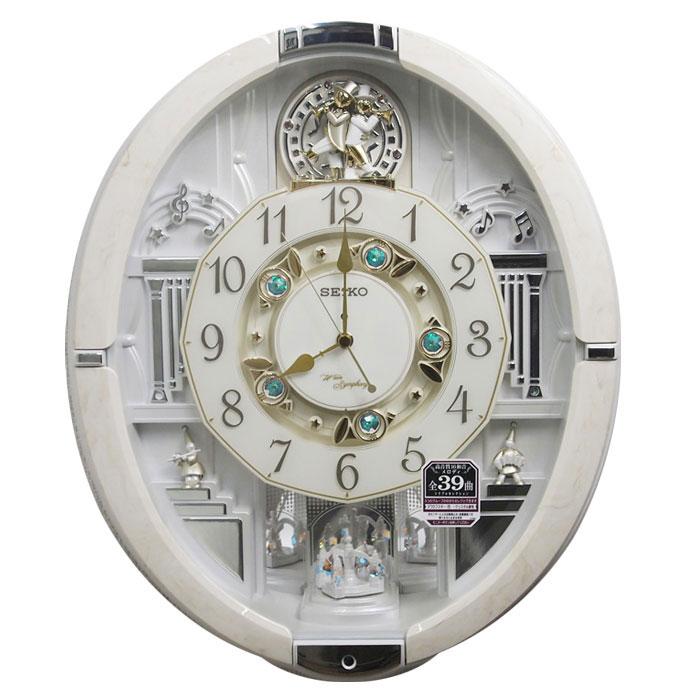 セイコー からくり時計 電波掛け時計 ウェーブシンフォニー アイボリー