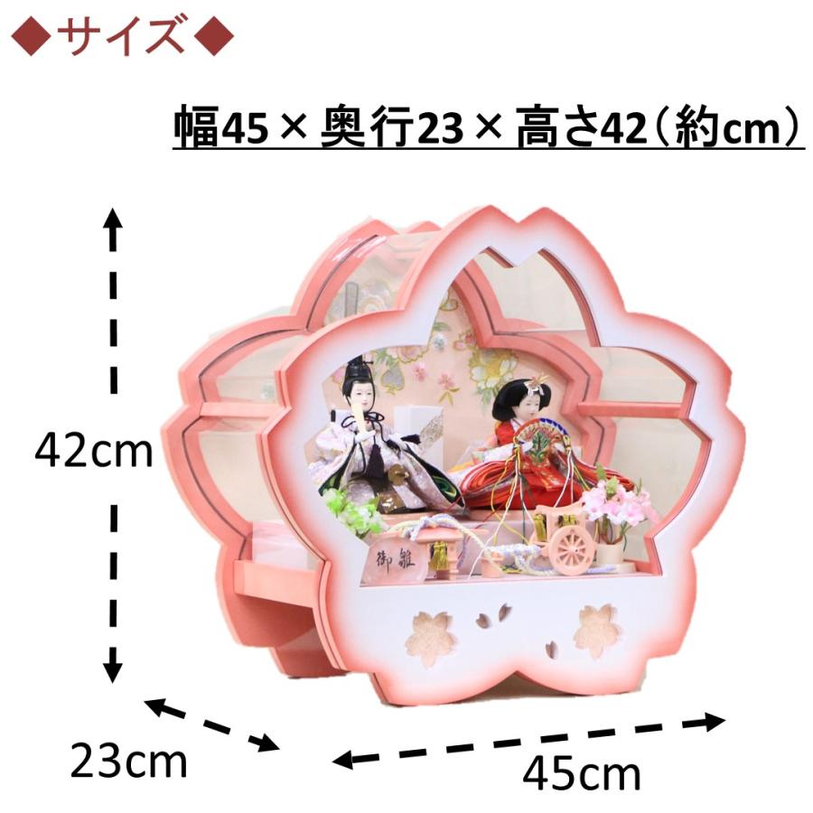 雛人形 コンパクト おしゃれ 桜花 桜型アクリルケース 芥子サイズ