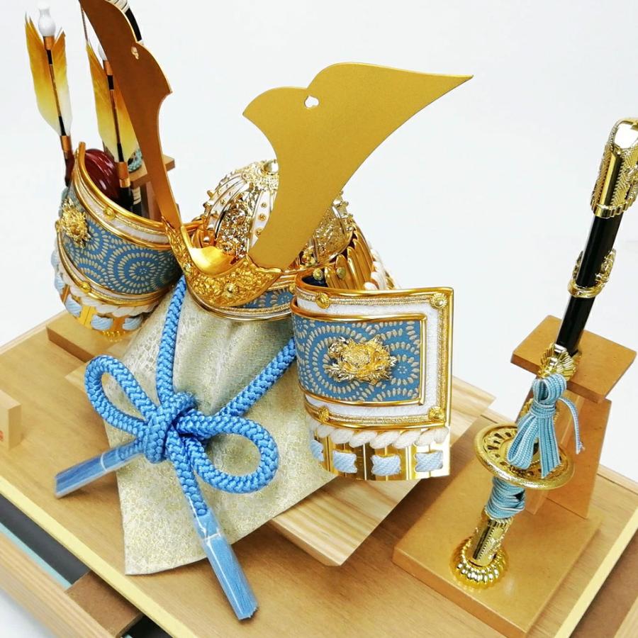 久月 五月人形 ケース飾り 兜飾り 白木台 アクリルケース 516124