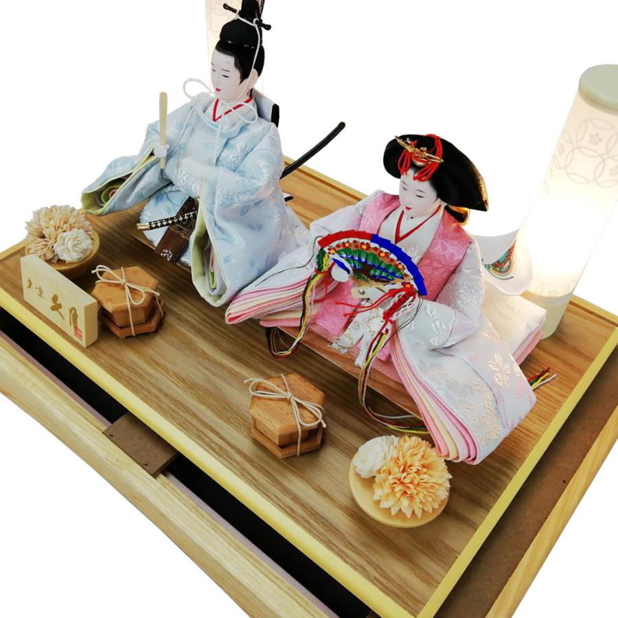 久月 雛人形 ケース飾り 白木アクリルケース 親王飾り 小芥子親王