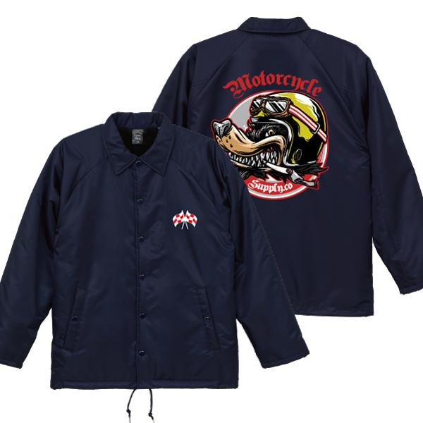 ウルフMortorcycle Supply ボア付き コーチジャケット オオカミ 狼
