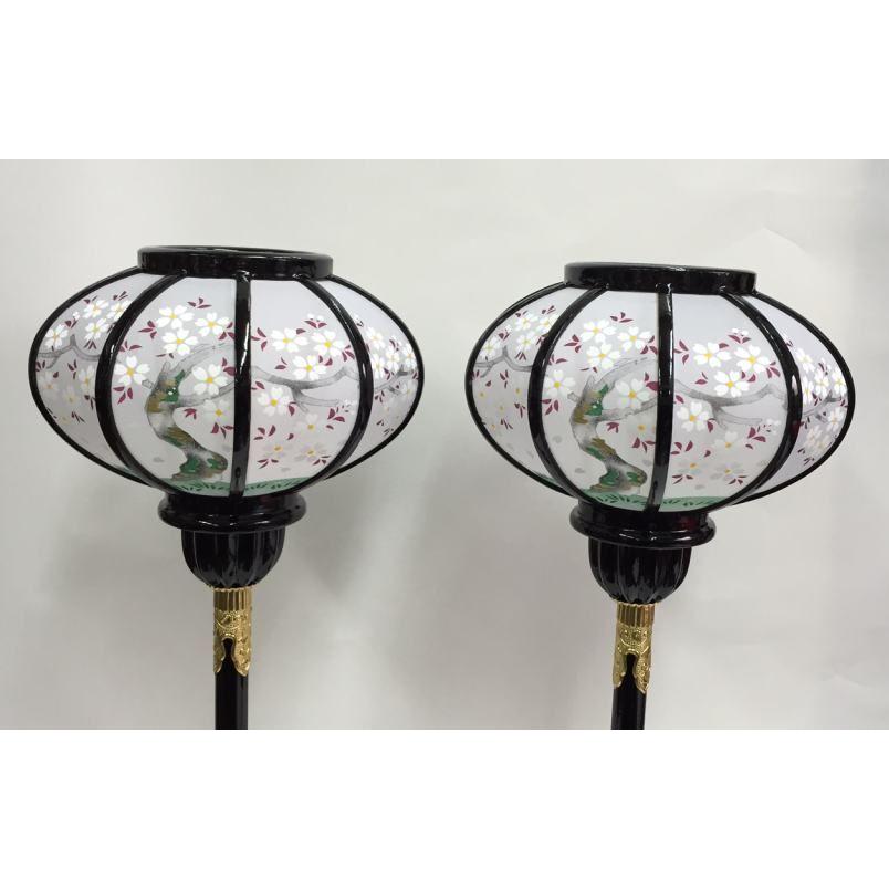 LEDコードレス伝統工芸木製菊灯雪洞大雛飾り付属ぼんぼり : 人形の