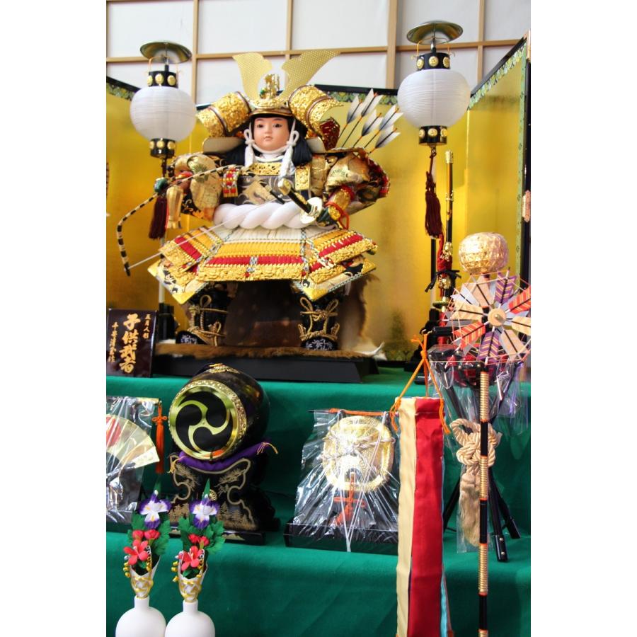 五月人形三段飾り105子供大将赤黄白糸【武者人形】 : 人形のモリシゲ