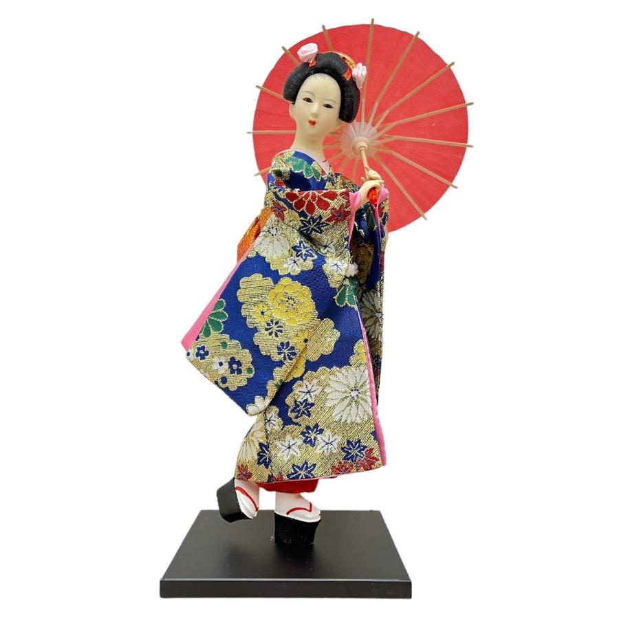 日本人形 12インチ（舞妓傘/青） RX-004 : 人形のモリシゲ - 通販