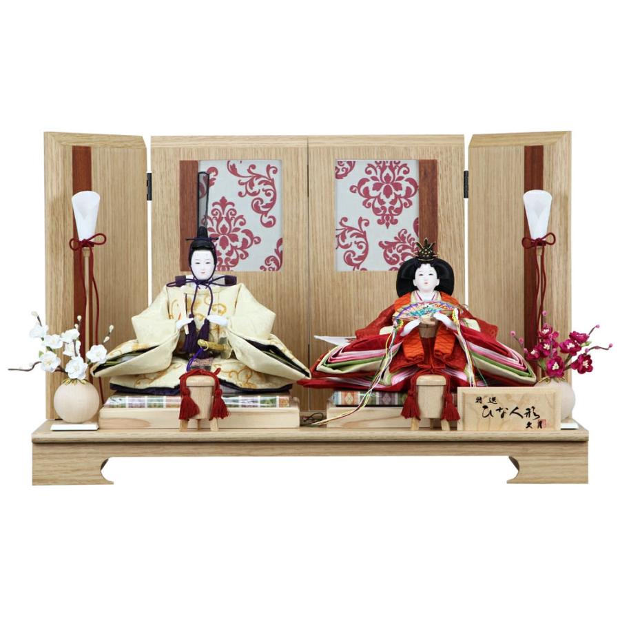 久月 雛人形 親王飾り 小三五親王 楢台屏風 2033 D-63 : 祭・人形の森