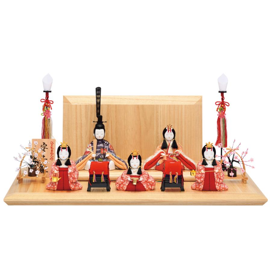 一秀 雛人形 コンパクト 木目込み人形 五人飾り（安土雛2号） : 祭