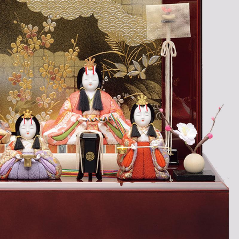 一秀 雛人形 コンパクト 木目込み 五人飾り I-18 : 祭・人形の森景