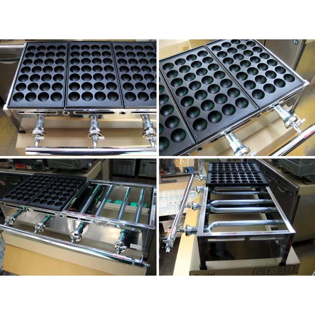 業務用 たこ焼き器 4丁掛 [28穴x4連] (プロパンガス用) : MDS01