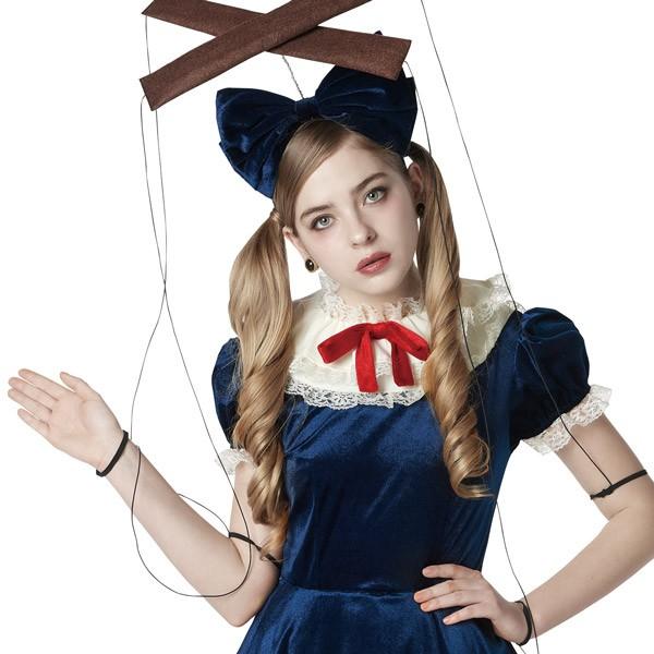 奉仕品 アンティークドール エリーゼブルー マリオネット 操り人形