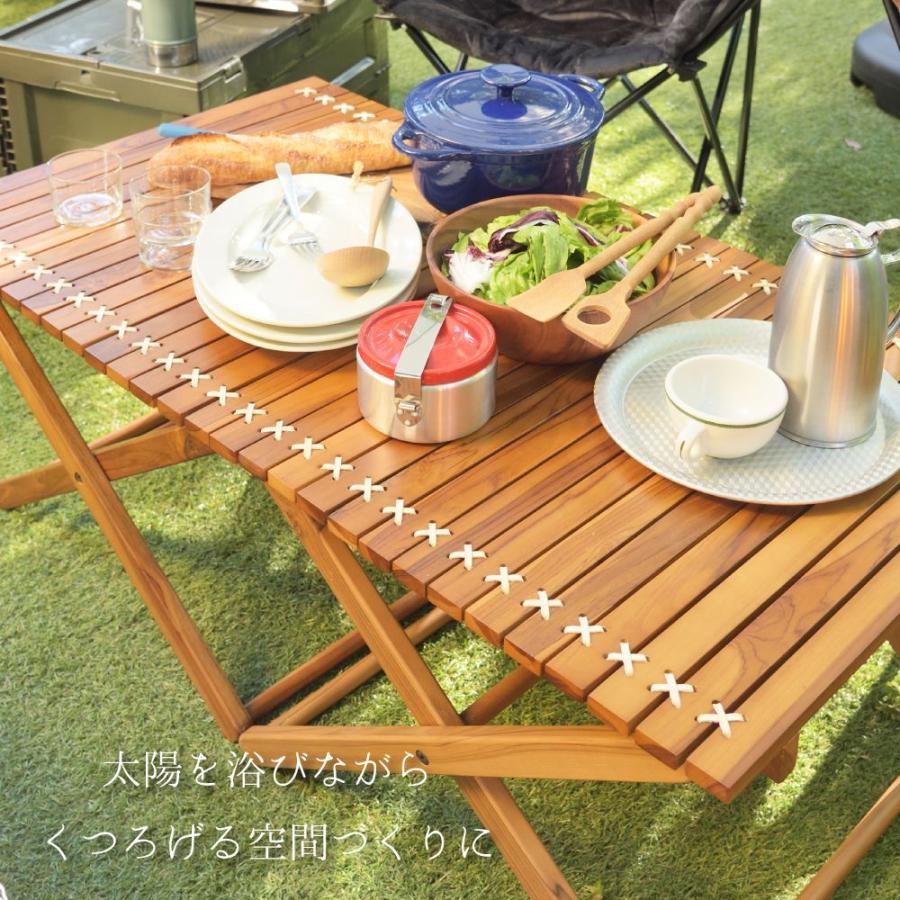 東谷 アウトドアテーブル テーブル 折りたたみ 木製 110cm ロール 天板