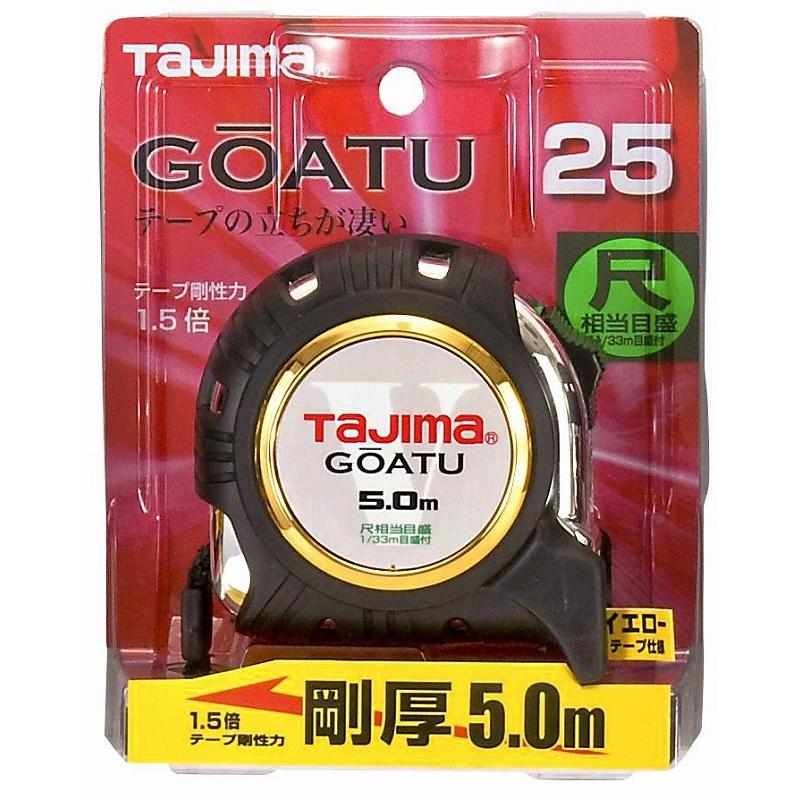 タジマ 剛厚Gロック-25 5.0m 尺相当目盛付 スケール コンベックス 巻尺