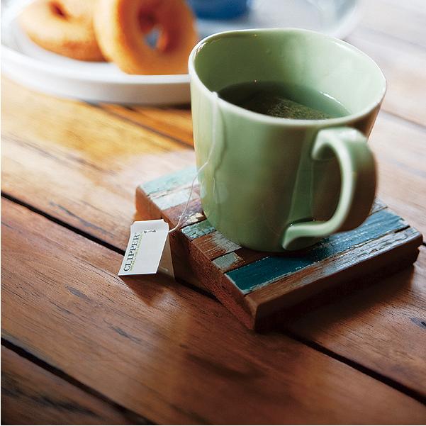 トロリーテーブル Lサイズ 幅106cm ヴィンテージ風 木製ローテーブル