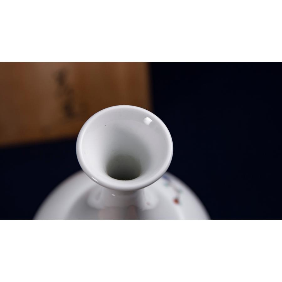 秘色】鍋島焼 人間国宝 柿右衛門花瓶 【錦岩牡丹絵花瓶】底部に渦福印