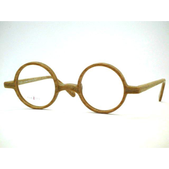 THE291 福井県鯖江製 木ウッドセル一山丸メガネ[木目真円丸眼鏡