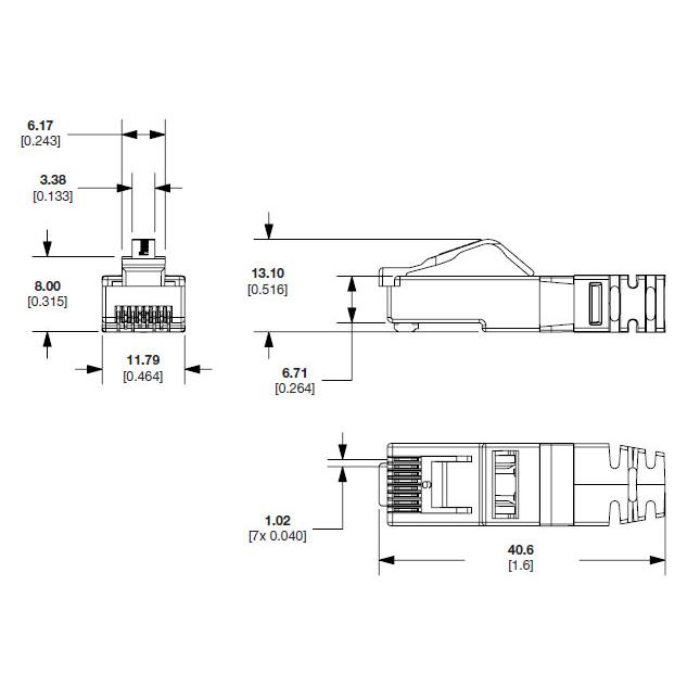 パンドウイット SP6X88LHD-C Cat6A HD ケーブル専用モジュラープラグ